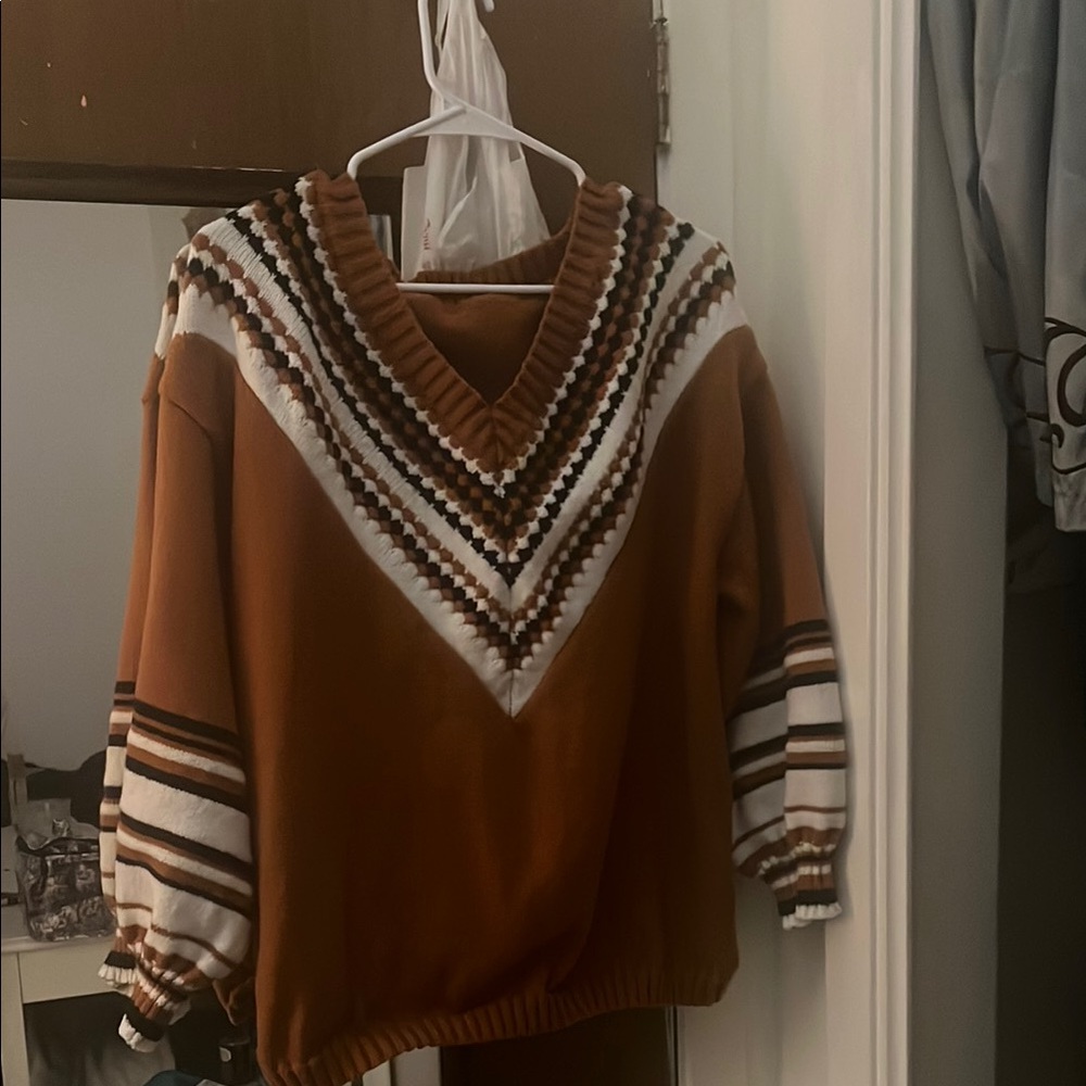 Striped V-Neck Sweater
